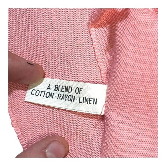 Fieldcrest Pink Kitchen Tea Towel 30" x 18" Cotton Rayon Linen VTG Made In USA - Picture 3 of 5